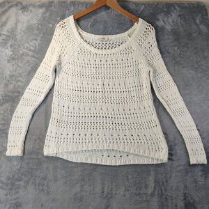 Abercrombie Kids Girls Open Knit Sweater XL White Long Sleeve Lightweight Casual
